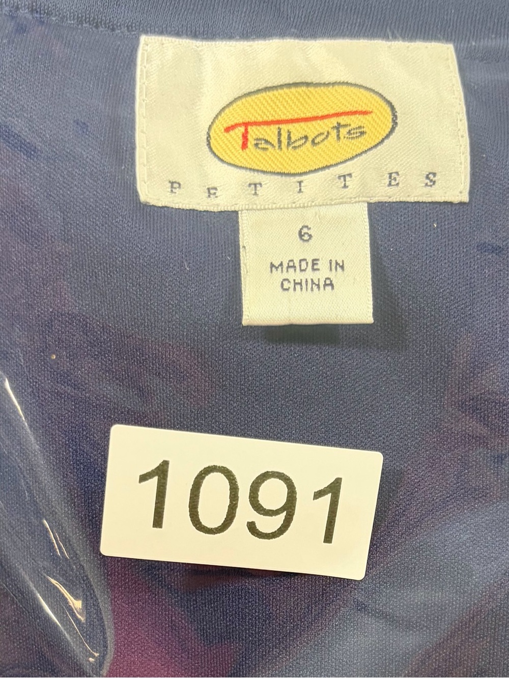 Talbots Navy Long-Sleeve V-Neck Dress with Beaded Waist (6) - Picture 11 of 11